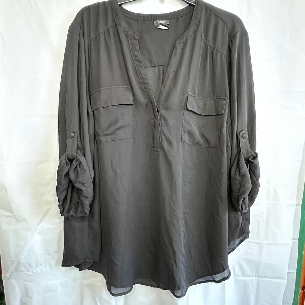 TORRID Women’s Harper Black Georgette Pullover Blouse Size 3X